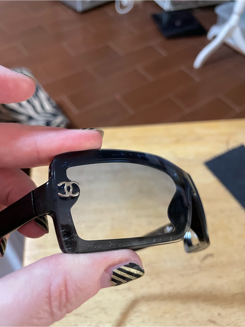 CHANEL 5067 shield sunglasses black frame 
gray gradient lens case cloth 3 set - Picture 11 of 16